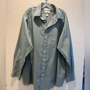 Rountree & York Gold Lavel Men's Classic Button-Down Shirt in Sage Green